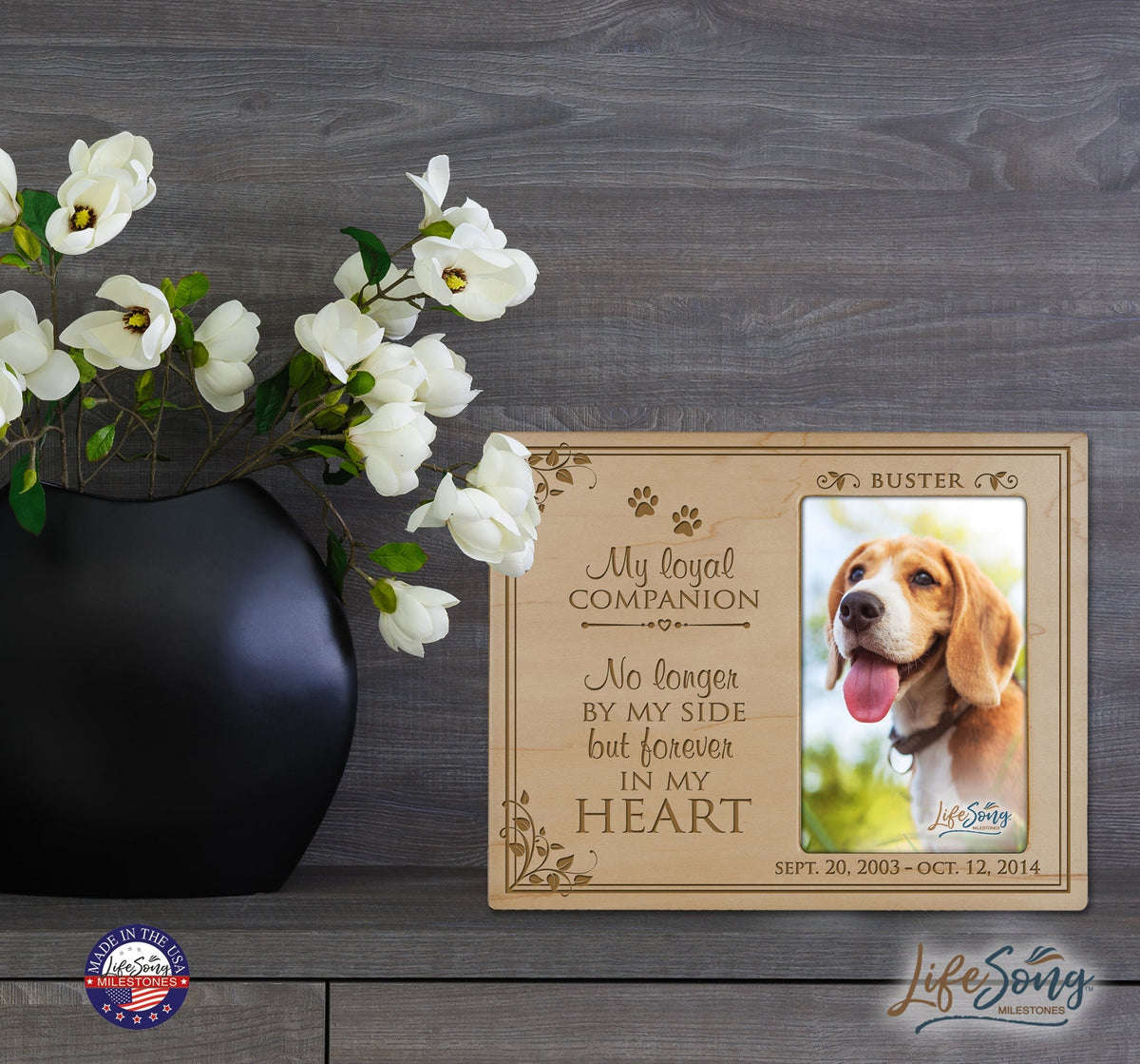 Pet Memorial Picture Frame - My Loyal Companion - LifeSong Milestones
