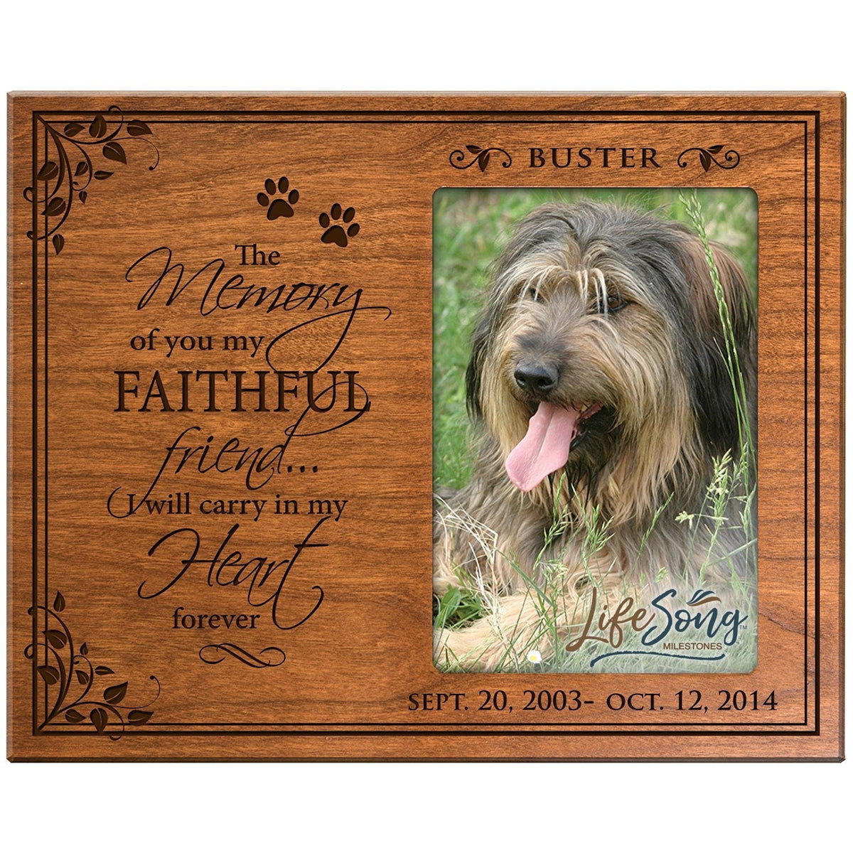 Pet Memorial Picture Frame - The Memory Of You - LifeSong Milestones
