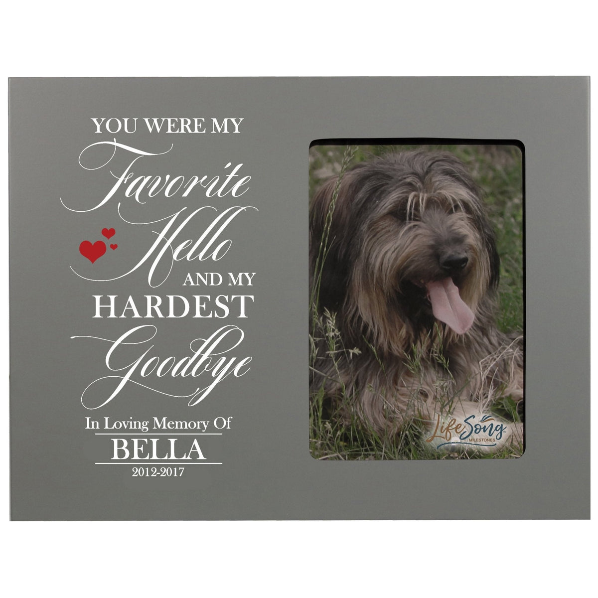 Pet Memorial Picture Frame - You Were My Favorite Hello - LifeSong Milestones