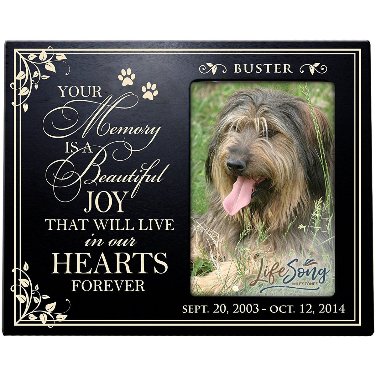 Pet Memorial Picture Frame - Your Memory Is A Beautiful Joy - LifeSong Milestones