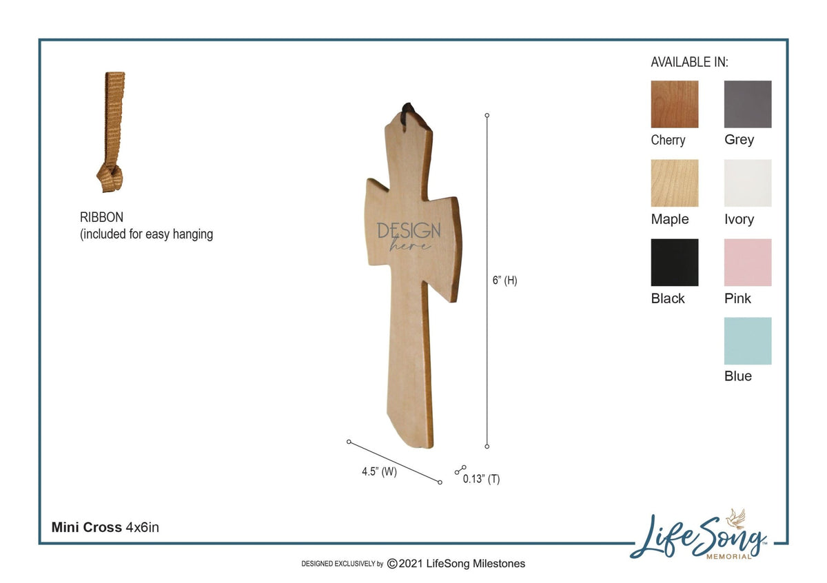 Pet Memorial Printed Cross Ornament - A Heart of Gold - LifeSong Milestones