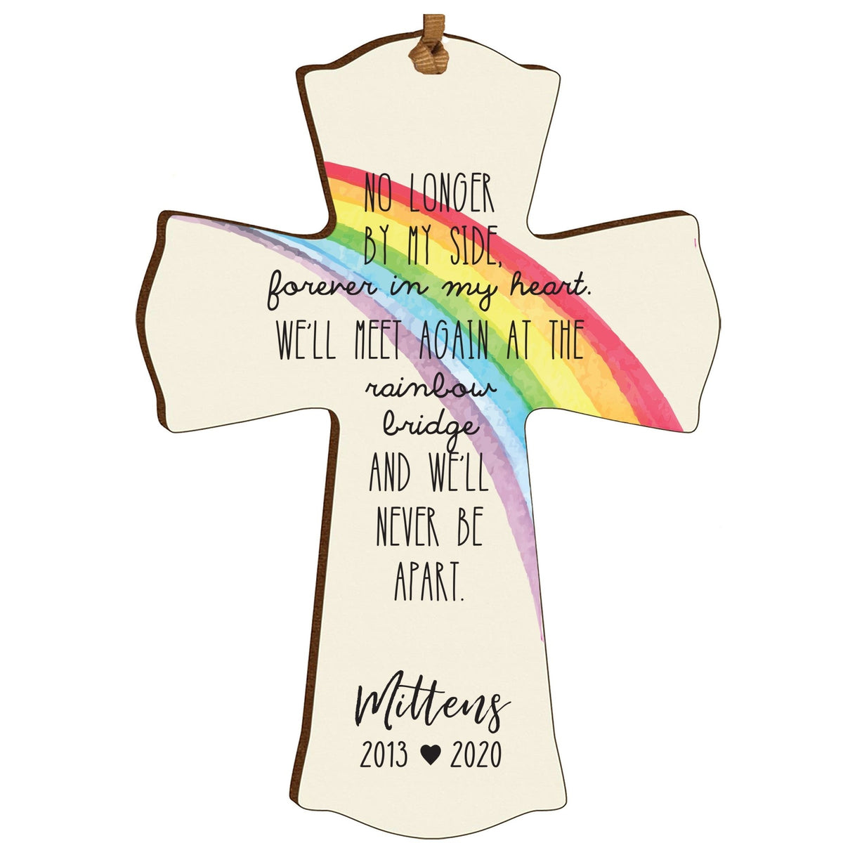 Pet Memorial Printed Cross Ornament - The Rainbow Bridge - LifeSong Milestones