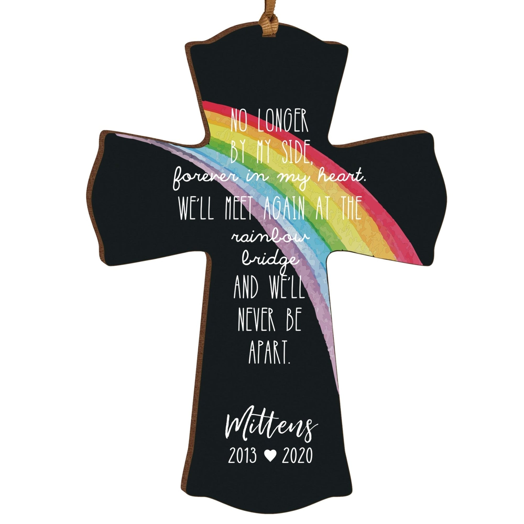 Pet Memorial Printed Cross Ornament - The Rainbow Bridge - LifeSong Milestones