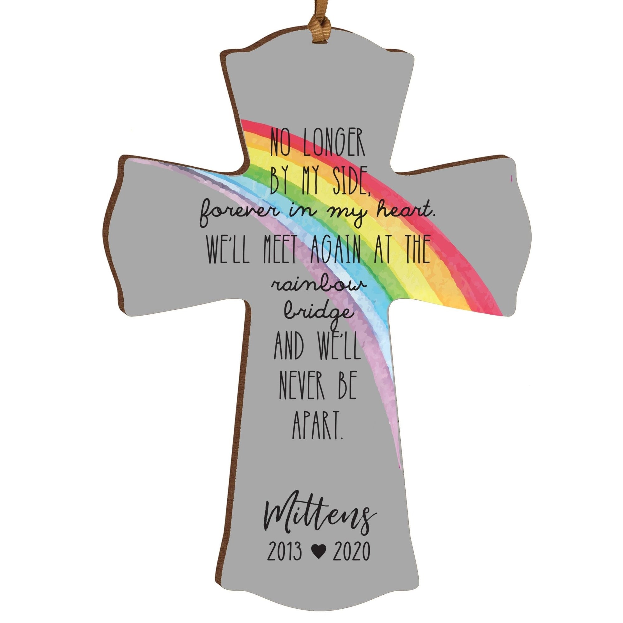Pet Memorial Printed Cross Ornament - The Rainbow Bridge - LifeSong Milestones