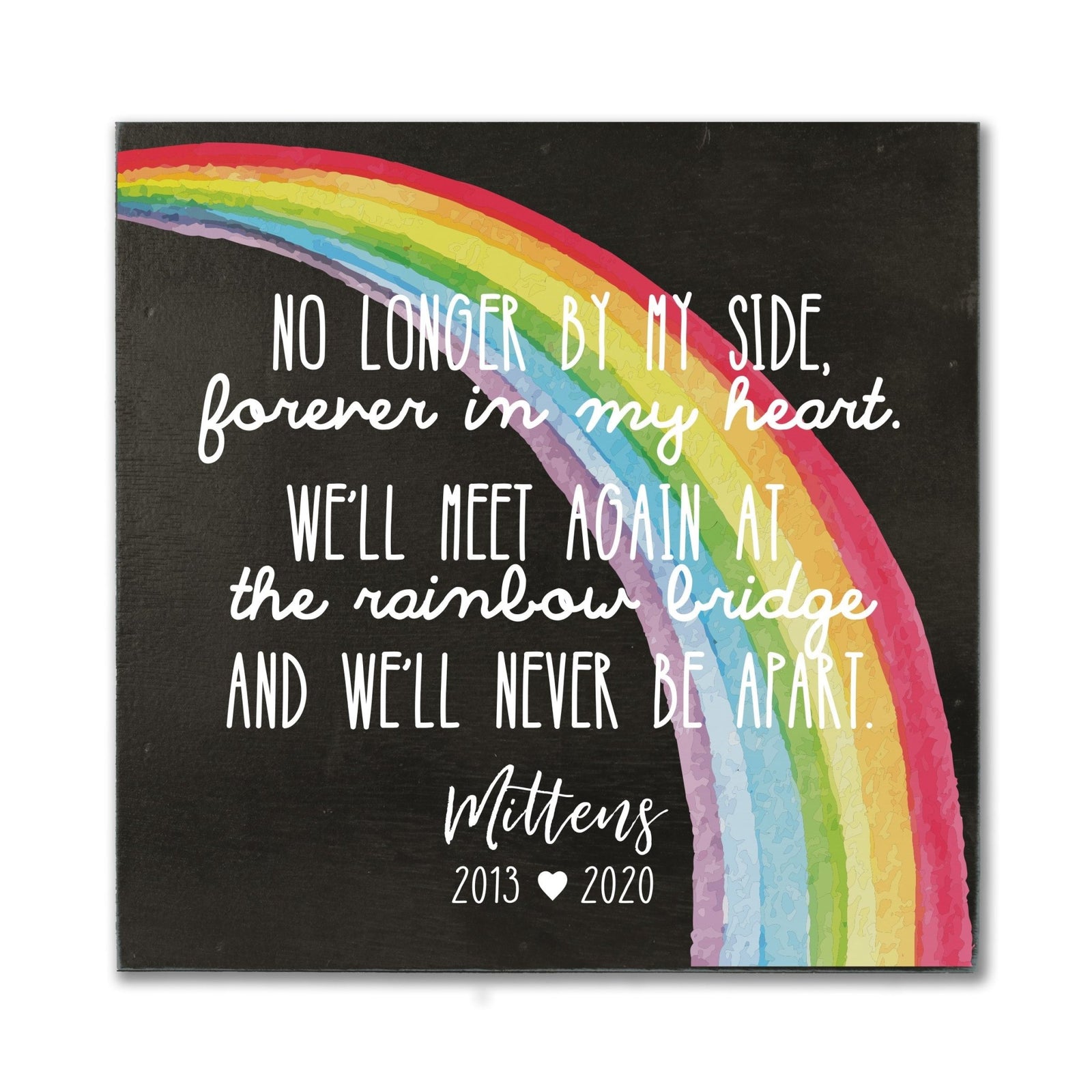 Close-up of a black Lifesong Milestones Memorial Shadow Box Urn For Pet Ashes with a moving inscription about love and loss, designed for displaying keepsakes and honoring a pet’s memory.