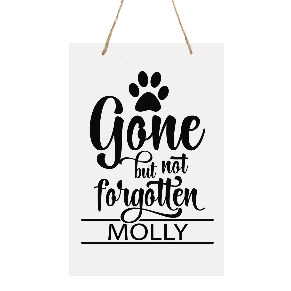 Pet Memorial Rope Sign Décor - Gone But Not Forgotten - LifeSong Milestones