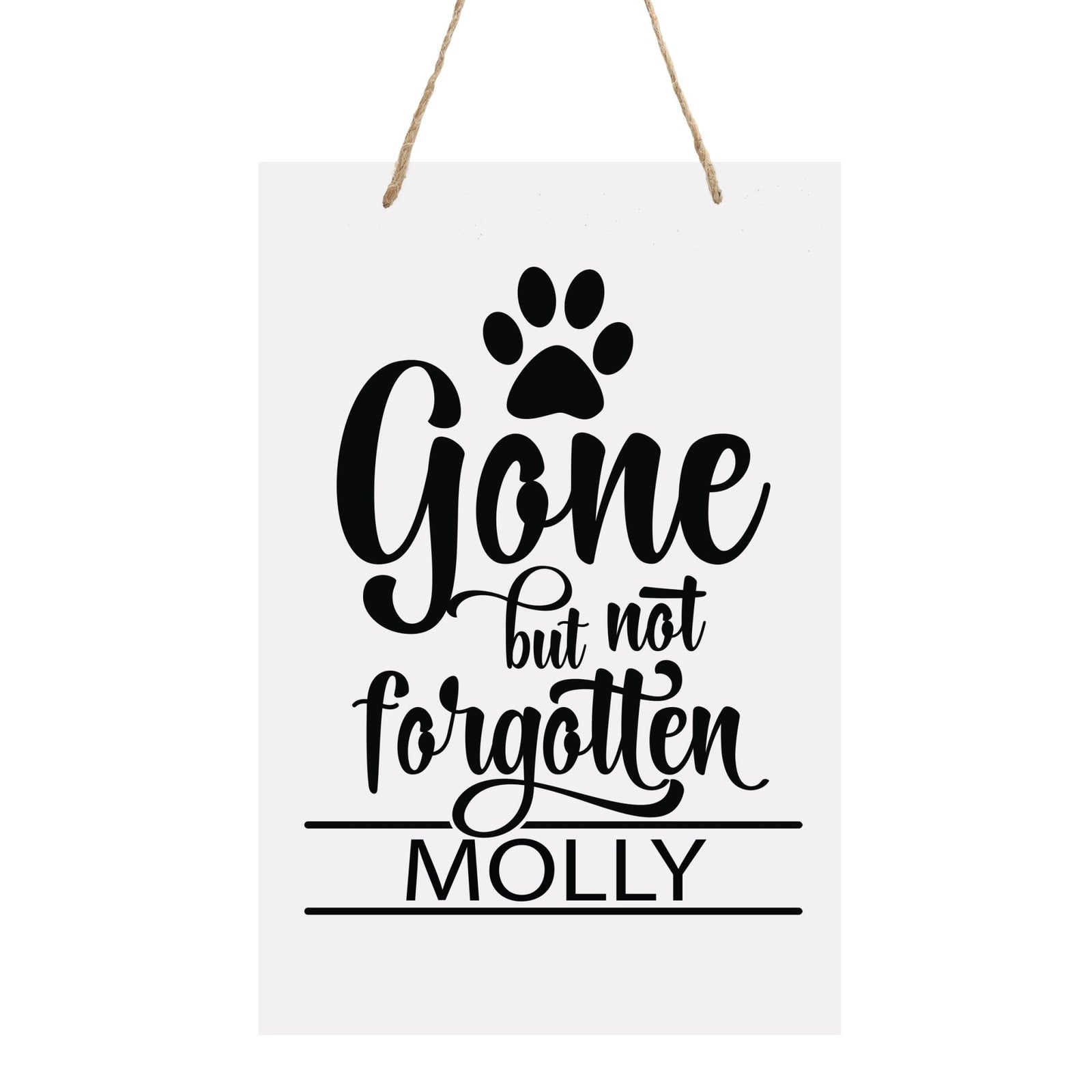 Pet Memorial Rope Sign Décor - Gone But Not Forgotten - LifeSong Milestones