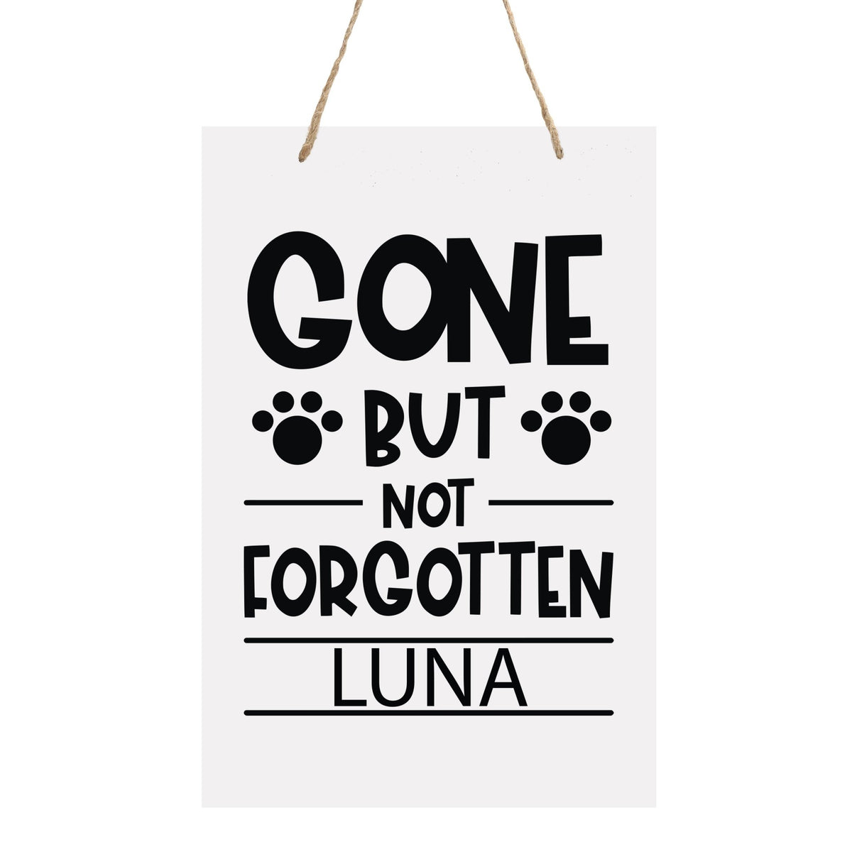 Pet Memorial Rope Sign Décor - Gone But Not Forgotten - LifeSong Milestones