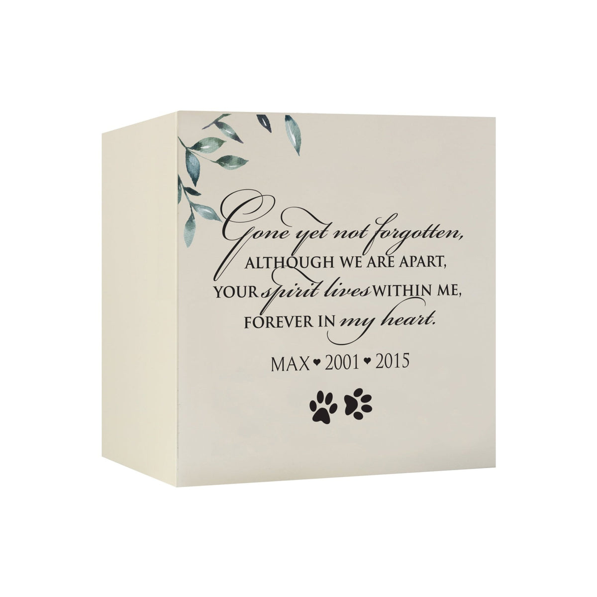 Pet Memorial Shadow Box Cremation Urn for Dog or Cat - Gone Yet Not Forgotten - LifeSong Milestones