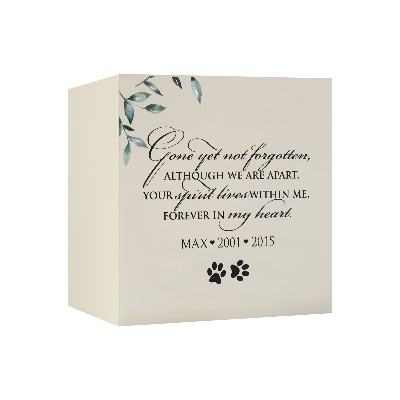 Pet Memorial Shadow Box Cremation Urn for Dog or Cat - Gone Yet Not Forgotten - LifeSong Milestones