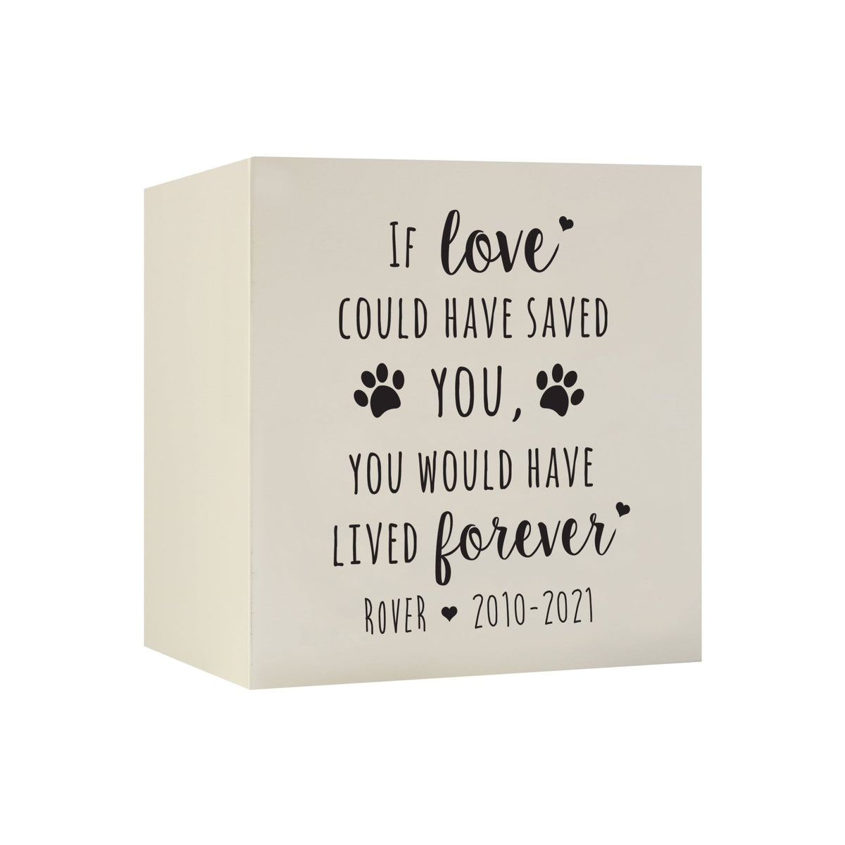 Pet Memorial Shadow Box Cremation Urn for Dog or Cat - If Love Could Have Saved You - LifeSong Milestones