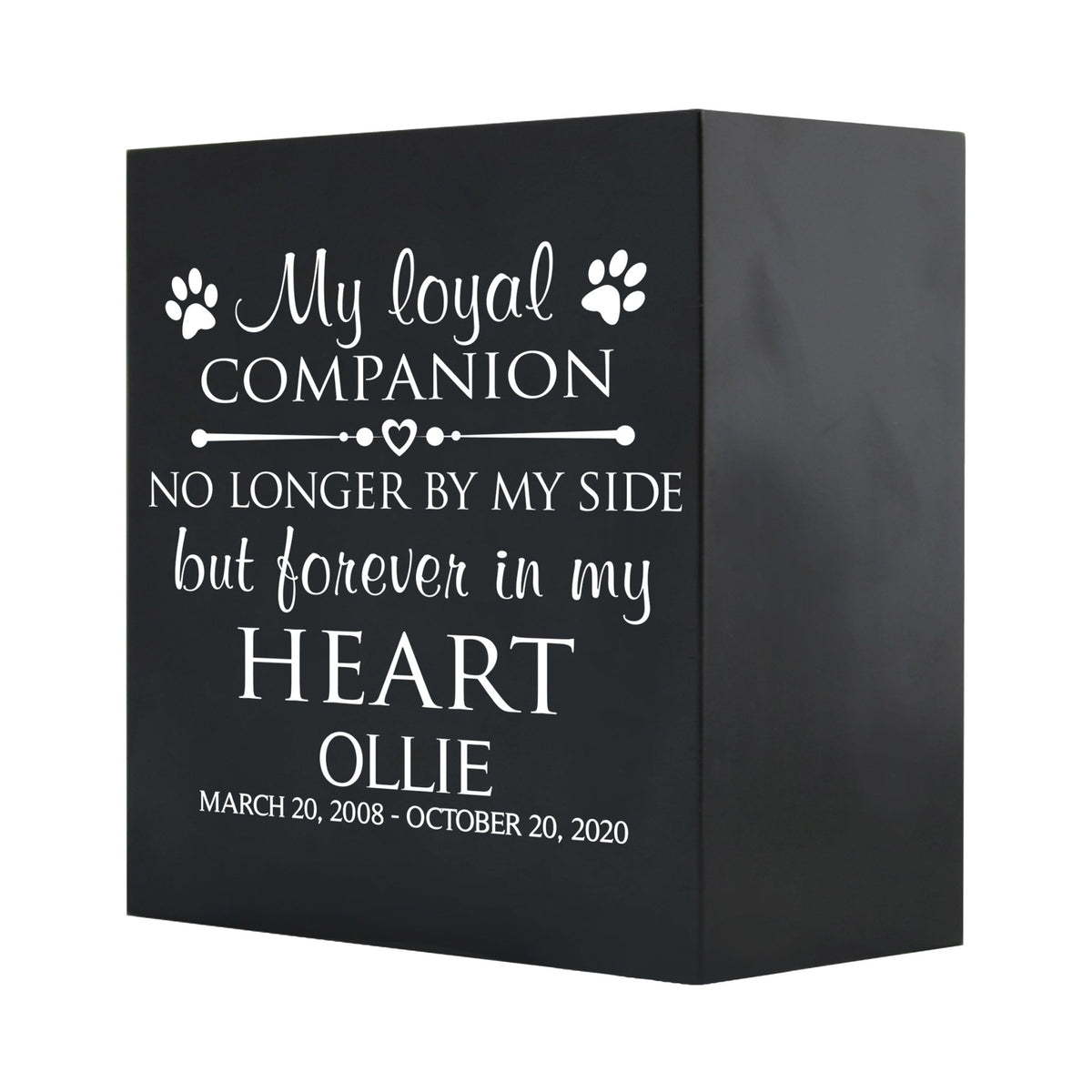 Pet Memorial Shadow Box Cremation Urn for Dog or Cat - My Loyal Companion - LifeSong Milestones