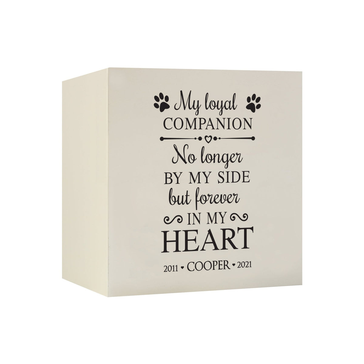 Pet Memorial Shadow Box Cremation Urn for Dog or Cat - My Loyal Companion - LifeSong Milestones