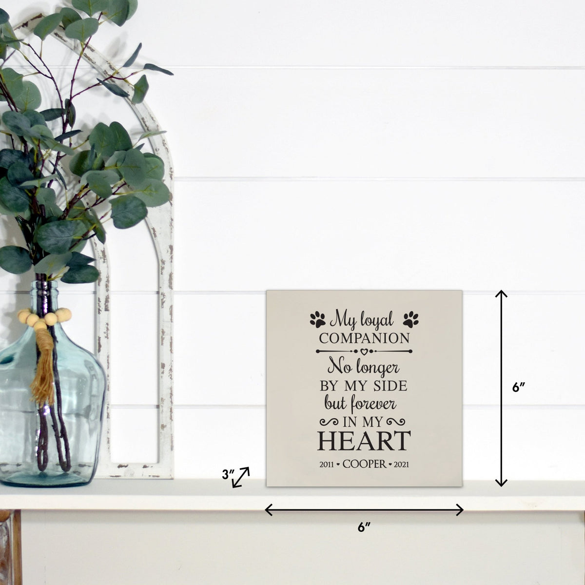 Pet Memorial Shadow Box Cremation Urn for Dog or Cat - My Loyal Companion - LifeSong Milestones