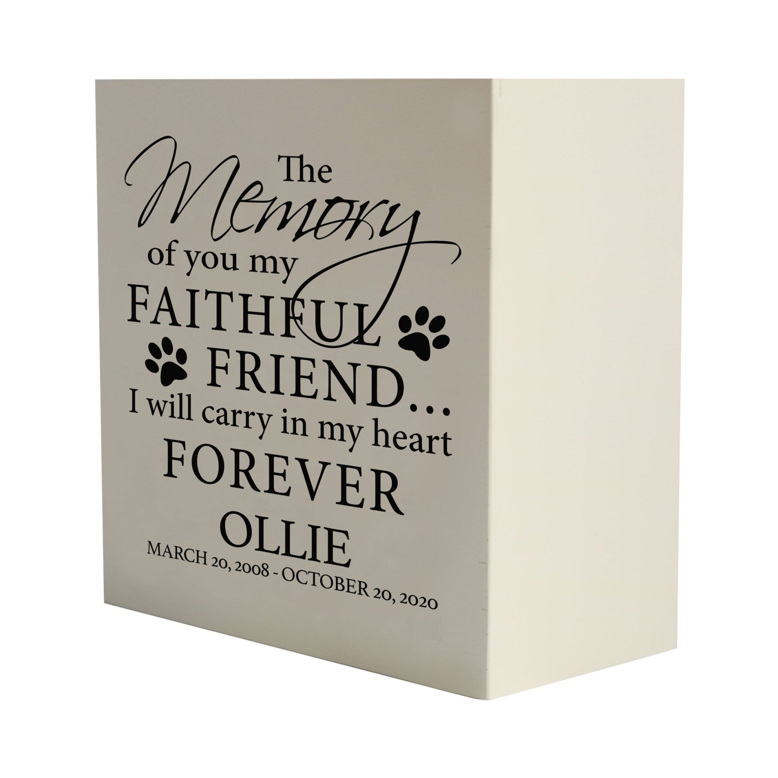Pet Memorial Shadow Box Cremation Urn for Dog or Cat - The Memory of You - LifeSong Milestones