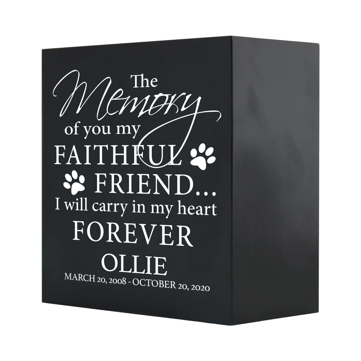 Pet Memorial Shadow Box Cremation Urn for Dog or Cat - The Memory of You - LifeSong Milestones