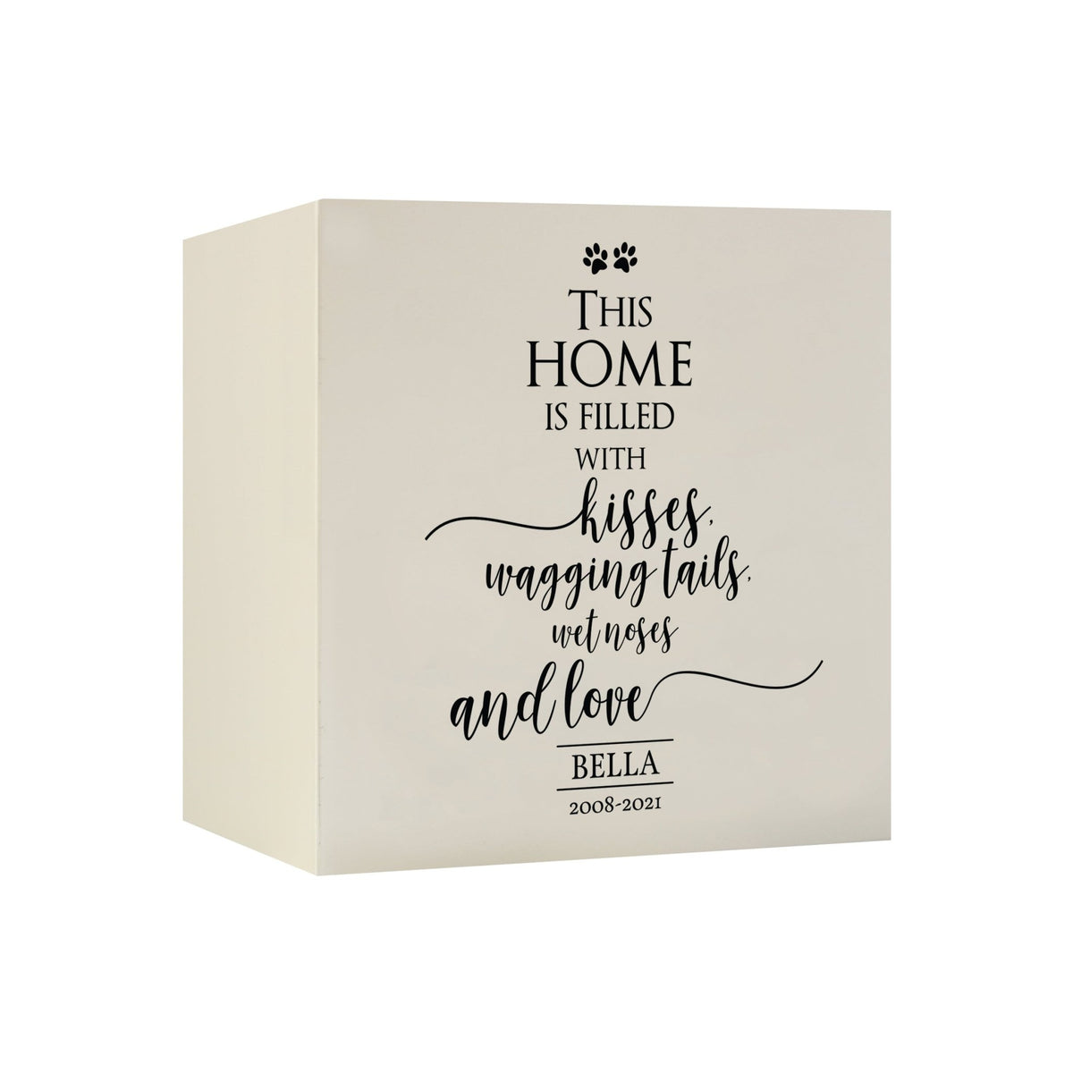 Pet Memorial Shadow Box Cremation Urn for Dog or Cat - This Home Is Filled - LifeSong Milestones