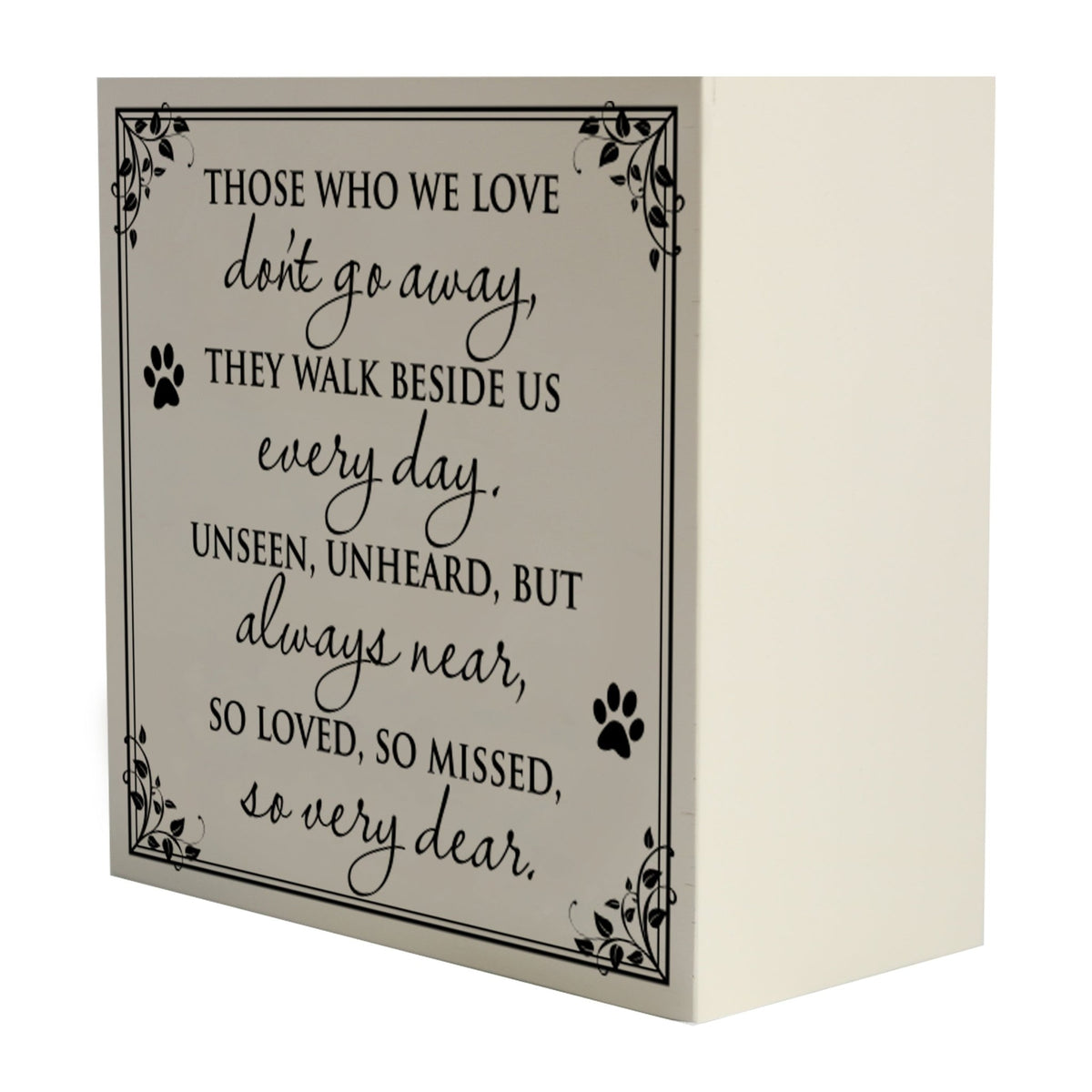 Pet Memorial Shadow Box Cremation Urn for Dog or Cat - Those Who We Love Don&#39;t Go Away - LifeSong Milestones