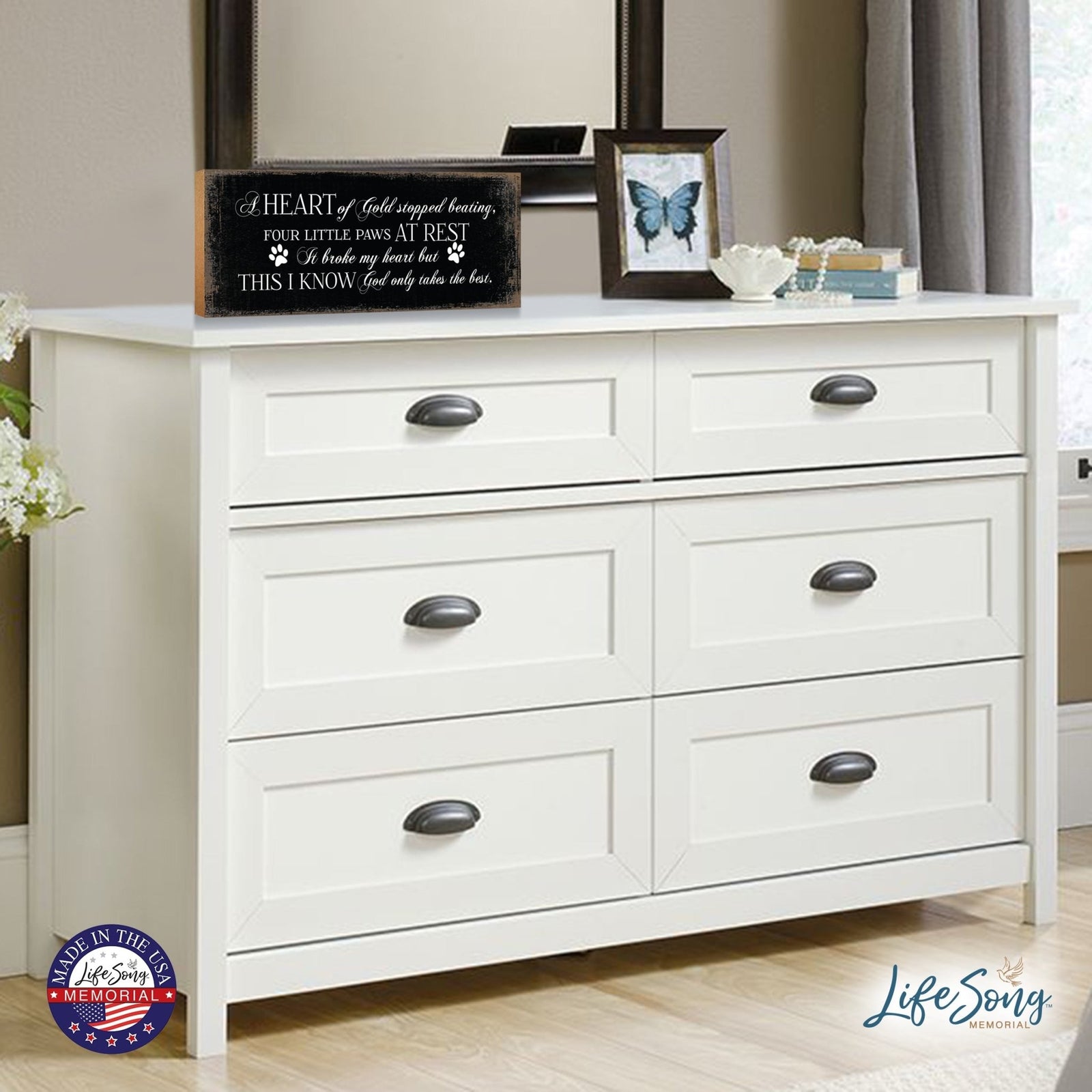 Pet Memorial shelf decor Plaque Décor - A Heart of Gold - LifeSong Milestones
