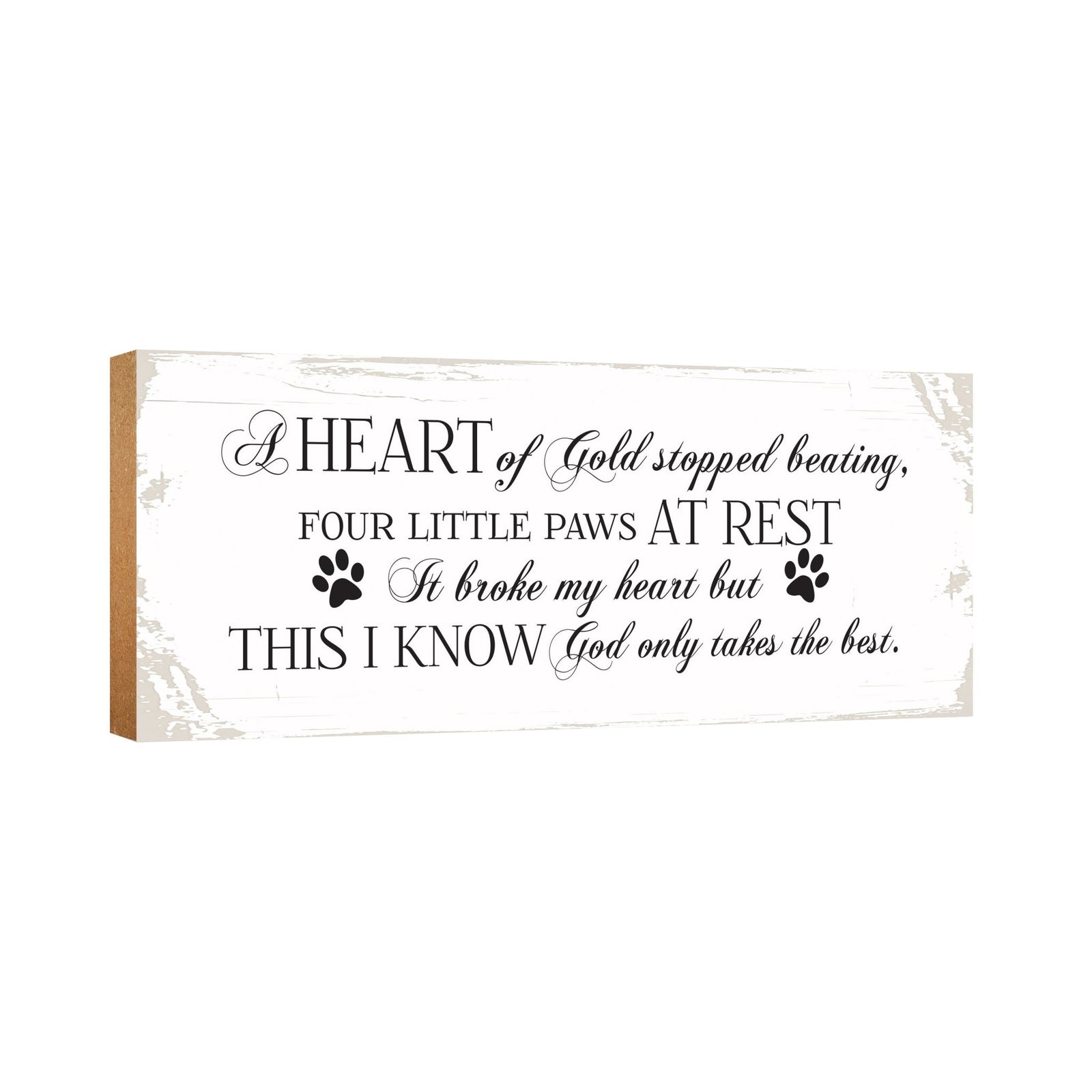 Pet Memorial shelf decor Plaque Décor - A Heart of Gold - LifeSong Milestones