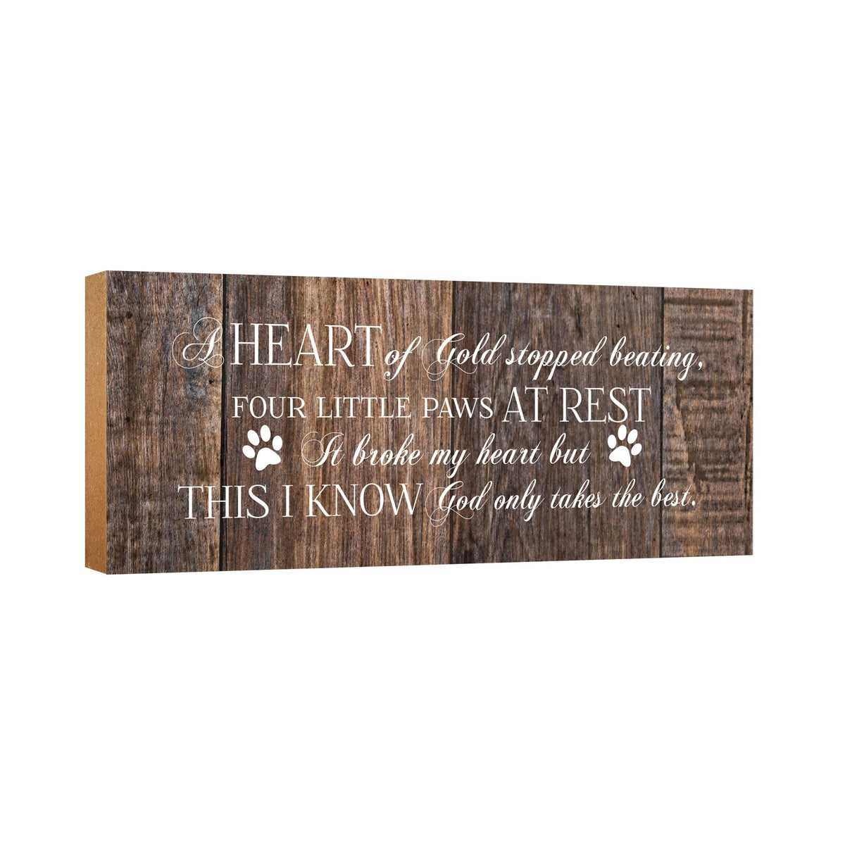 Pet Memorial shelf decor Plaque Décor - A Heart of Gold - LifeSong Milestones