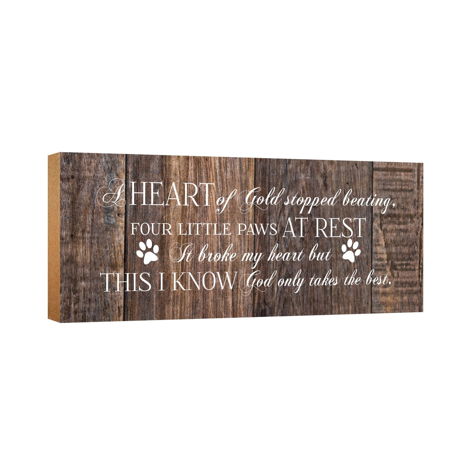Pet Memorial shelf decor Plaque Décor - A Heart of Gold - LifeSong Milestones