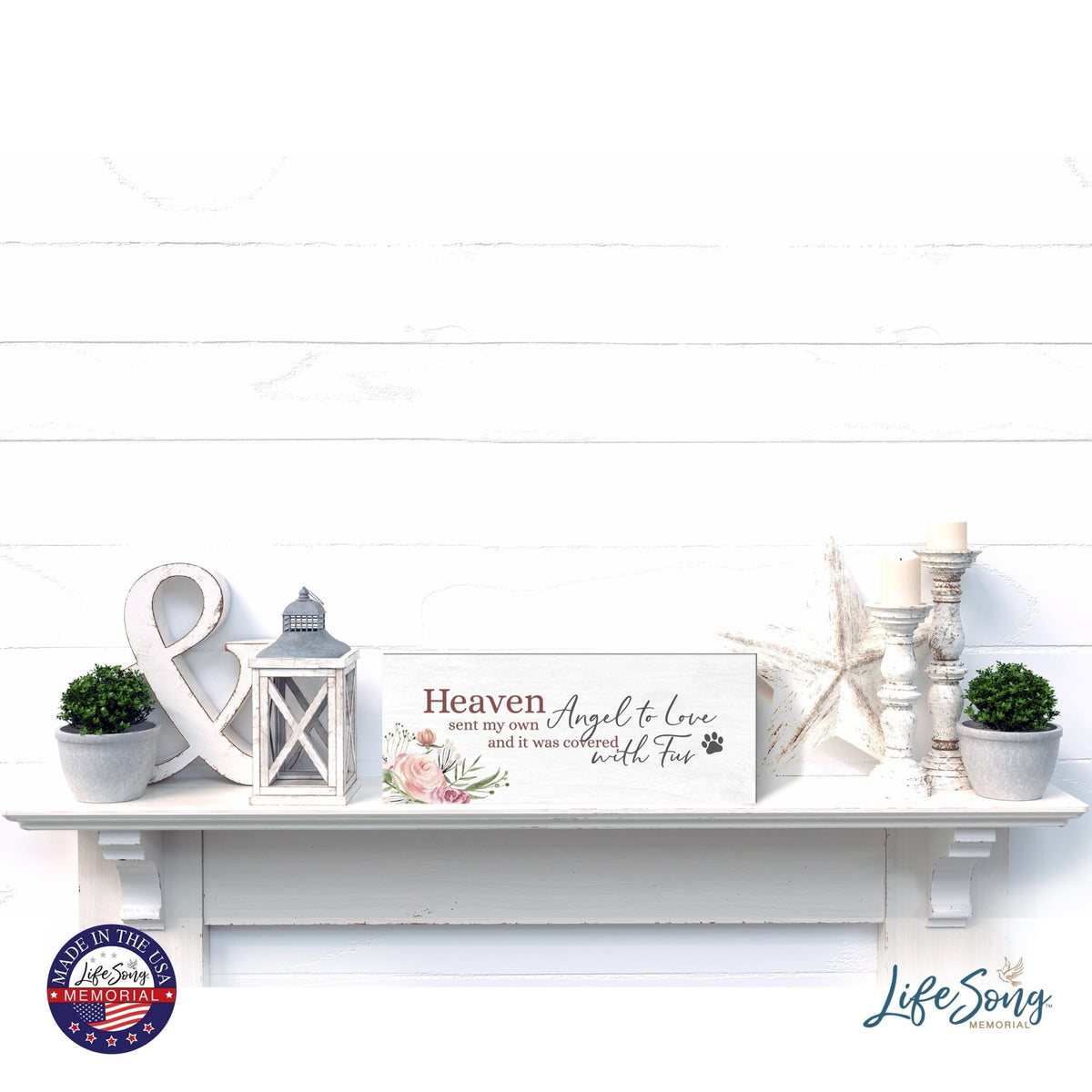 Pet Memorial shelf decor Plaque Décor - Heaven Sent My Own Angel - LifeSong Milestones