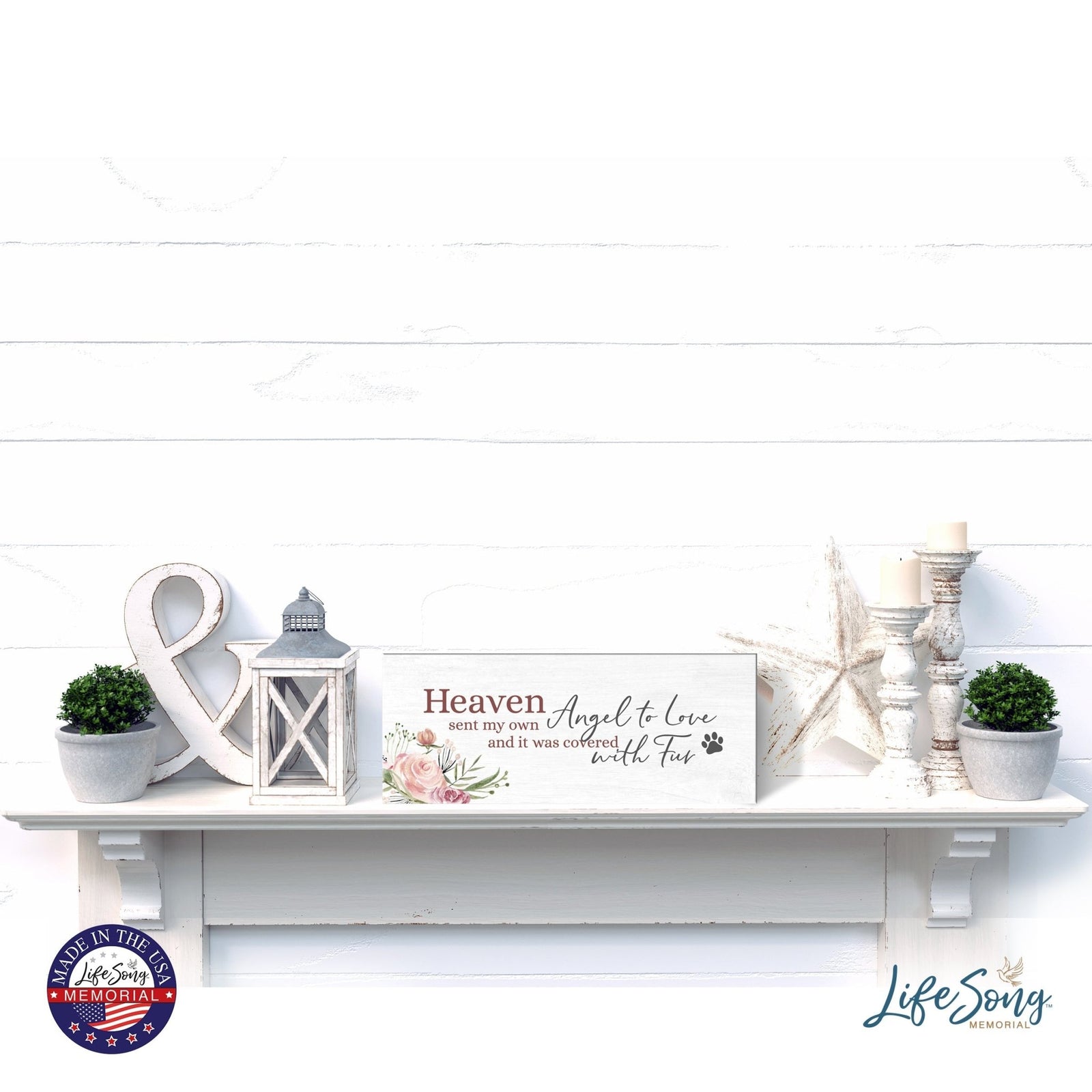 Pet Memorial shelf decor Plaque Décor - Heaven Sent My Own Angel - LifeSong Milestones