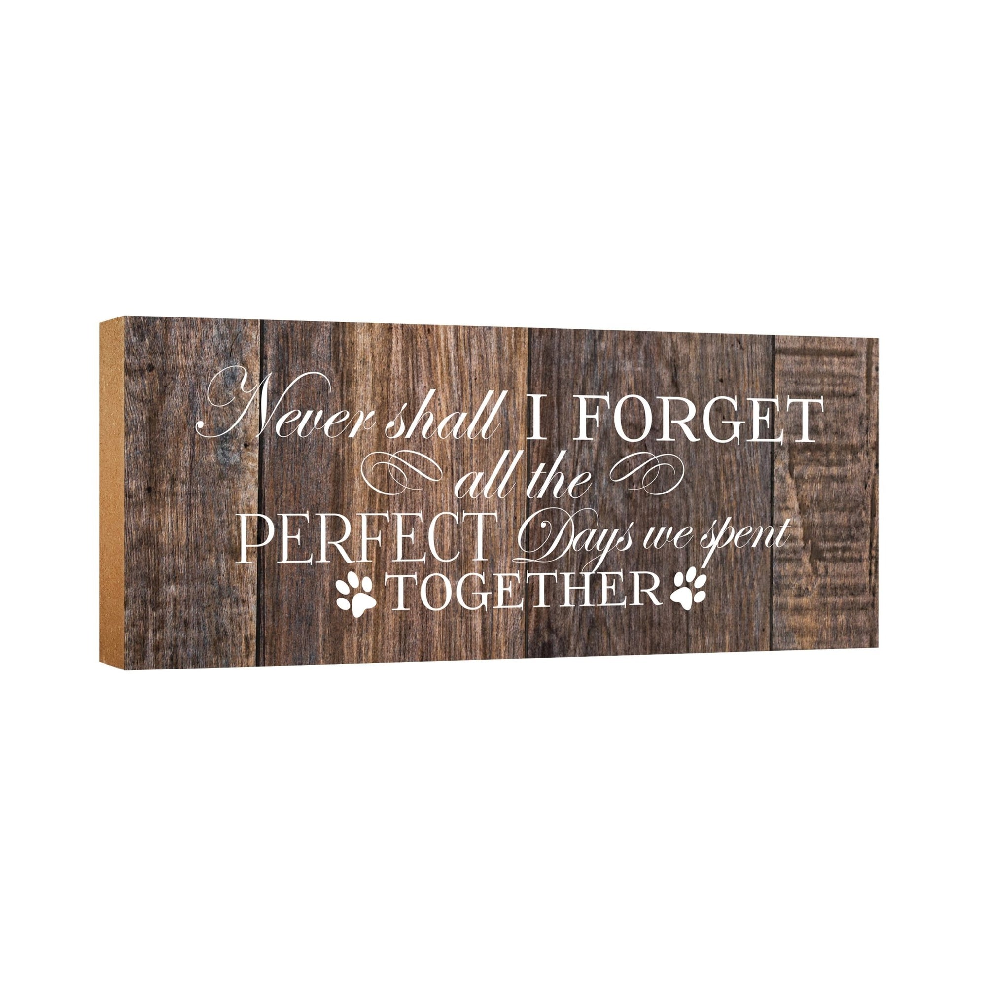 Pet Memorial shelf decor Plaque Décor - Never Shall I Forget - LifeSong Milestones