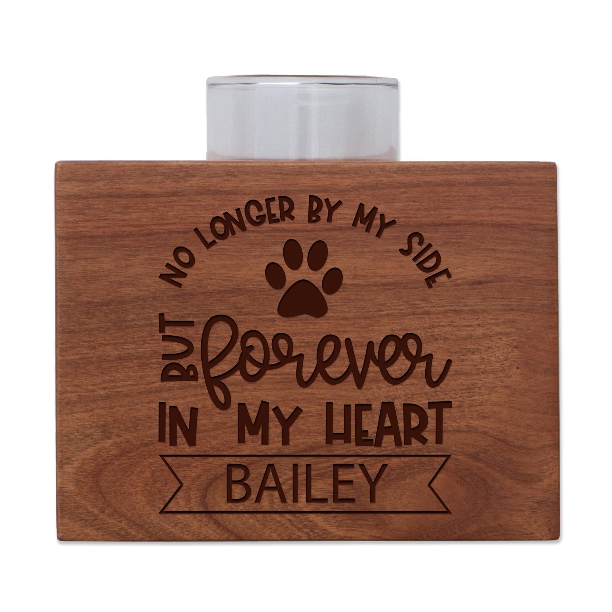Pet Memorial Single Candle Holder - No Longer By My Side - LifeSong Milestones