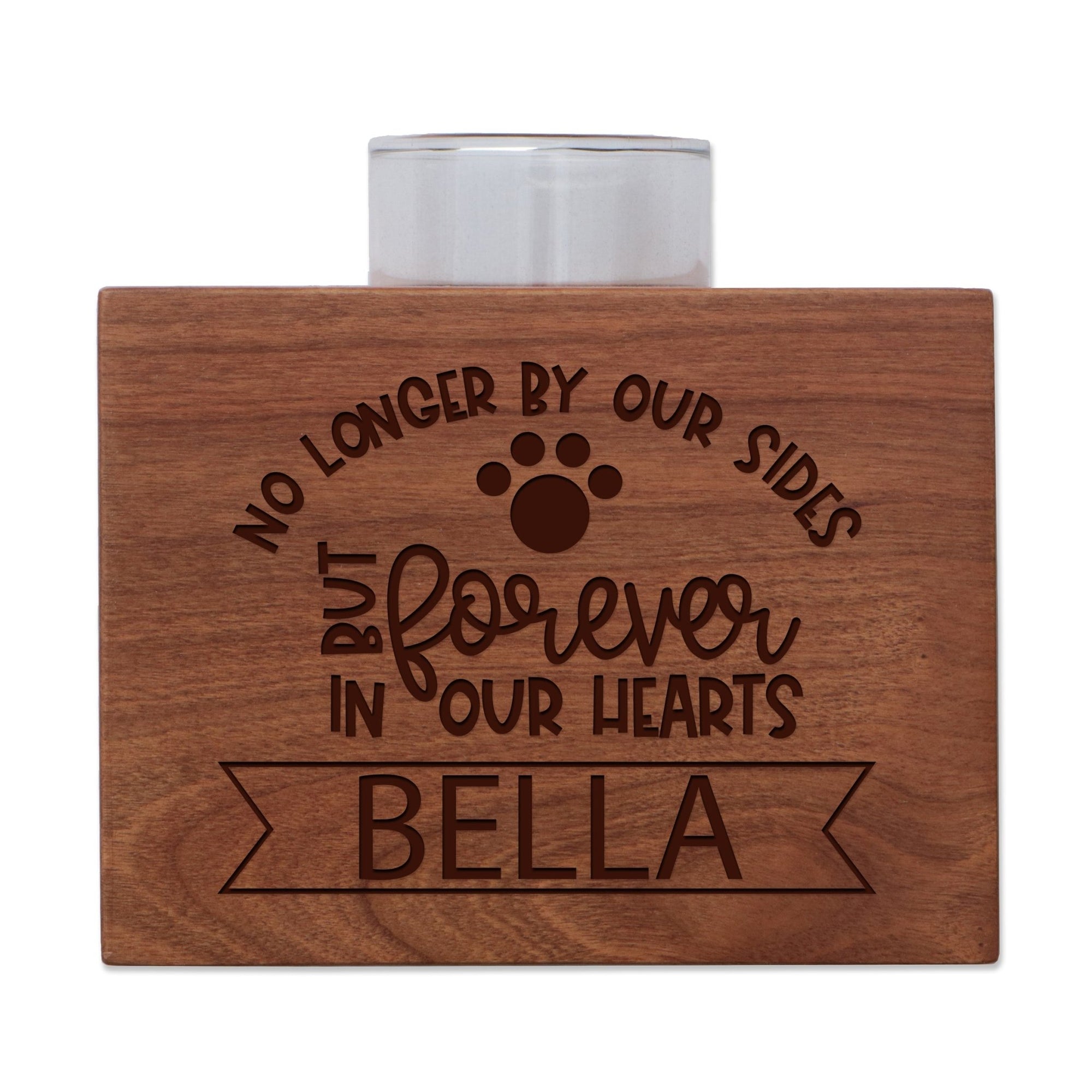 Pet Memorial Single Candle Holder - No Longer By Our Sides - LifeSong Milestones