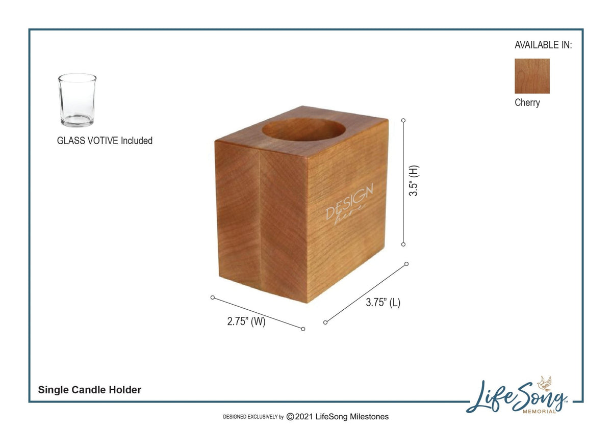 Pet Memorial Single Candle Holder - The Memory of You - LifeSong Milestones