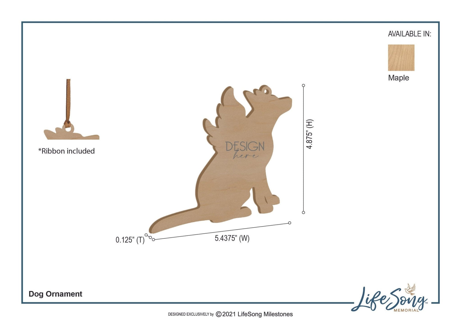 Pet Memorial Wooden Dog or Cat Ornament - Loved Beyond Words - LifeSong Milestones