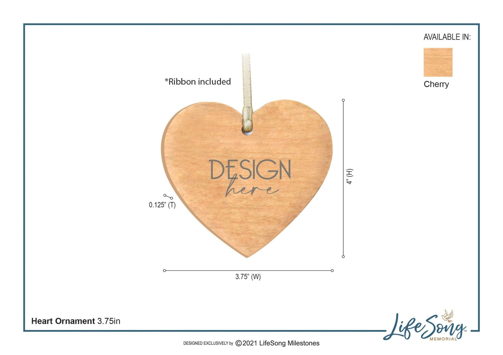 Pet Memorial Wooden Heart Ornament - Forever In My Heart - LifeSong Milestones