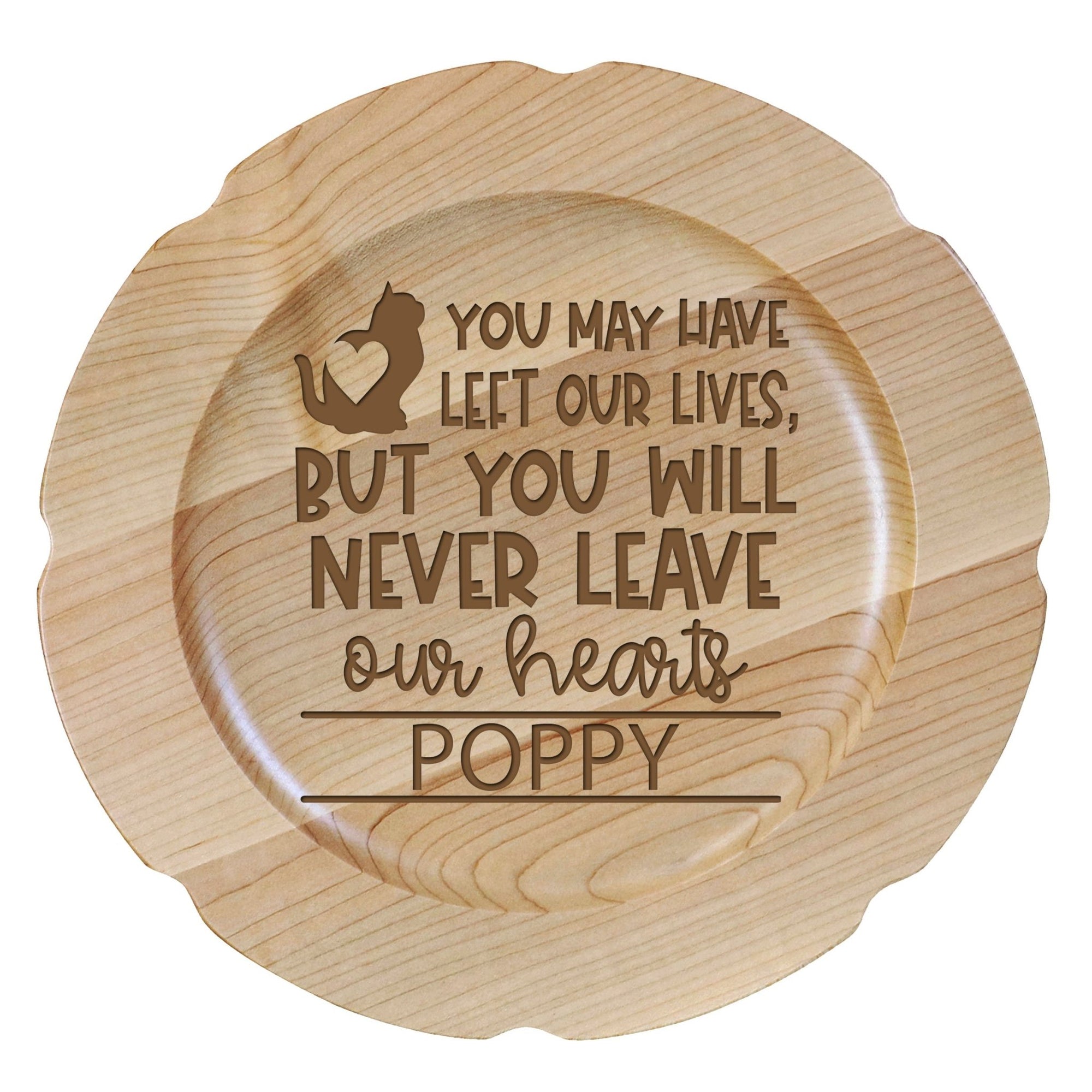 Pet Memorial Wooden Plate Décor - You May Have Left (Cat) - LifeSong Milestones