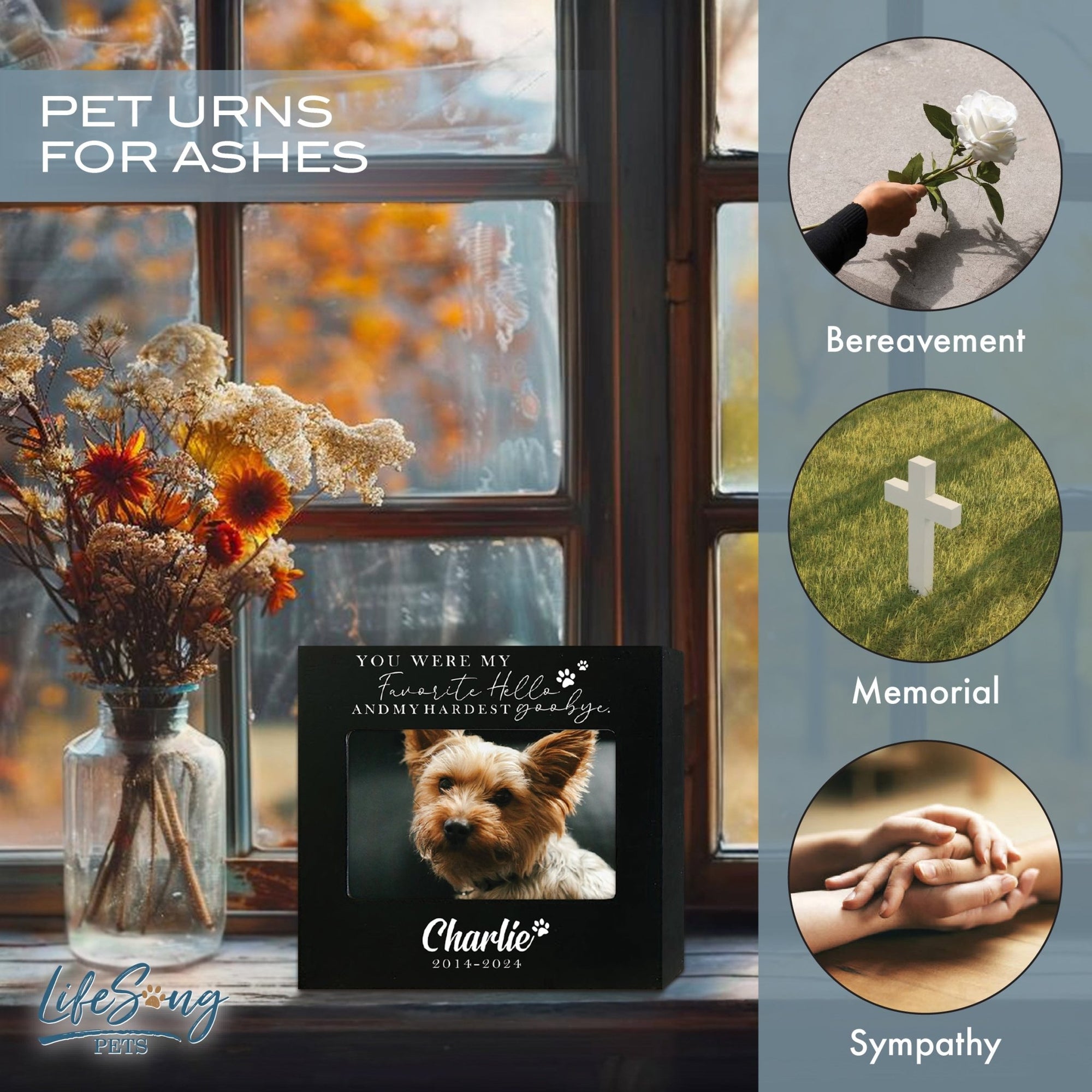 Photo Keepsake Pet Urn with Custom Design – Memorial for Dogs or Cats - You Were My Favorite - LifeSong Milestones