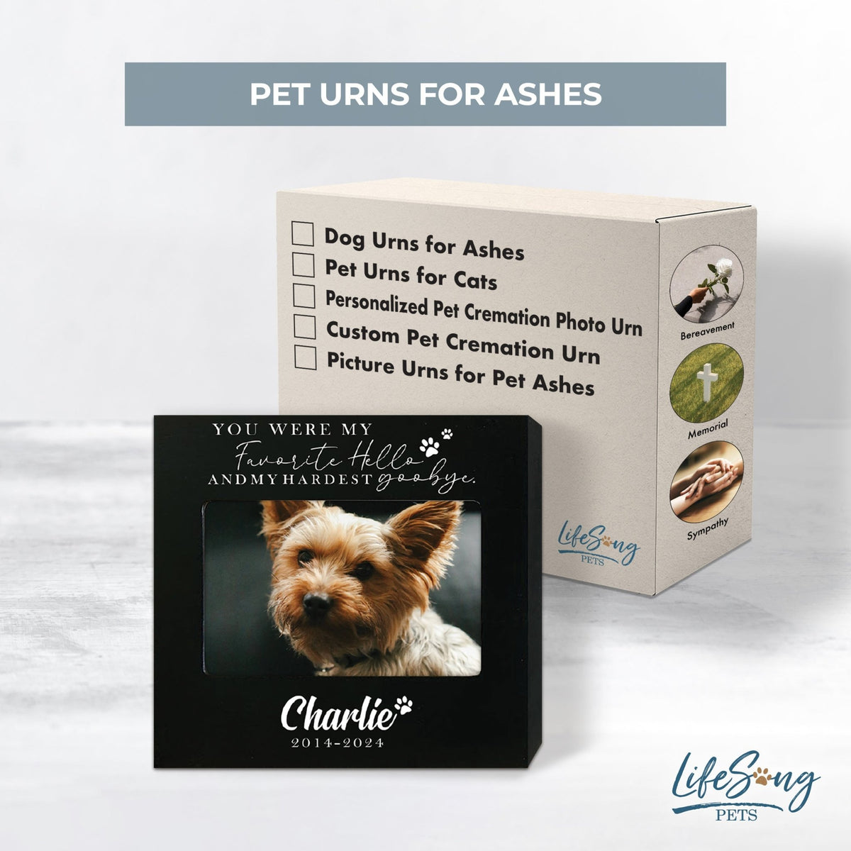 Photo Keepsake Pet Urn with Custom Design – Memorial for Dogs or Cats - You Were My Favorite - LifeSong Milestones