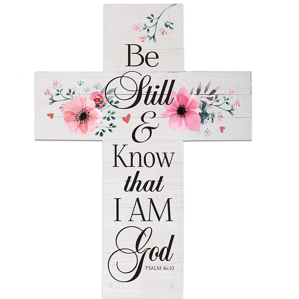 Pine Wood Digitally Printed Wall Cross - Be Still & Know - LifeSong Milestones