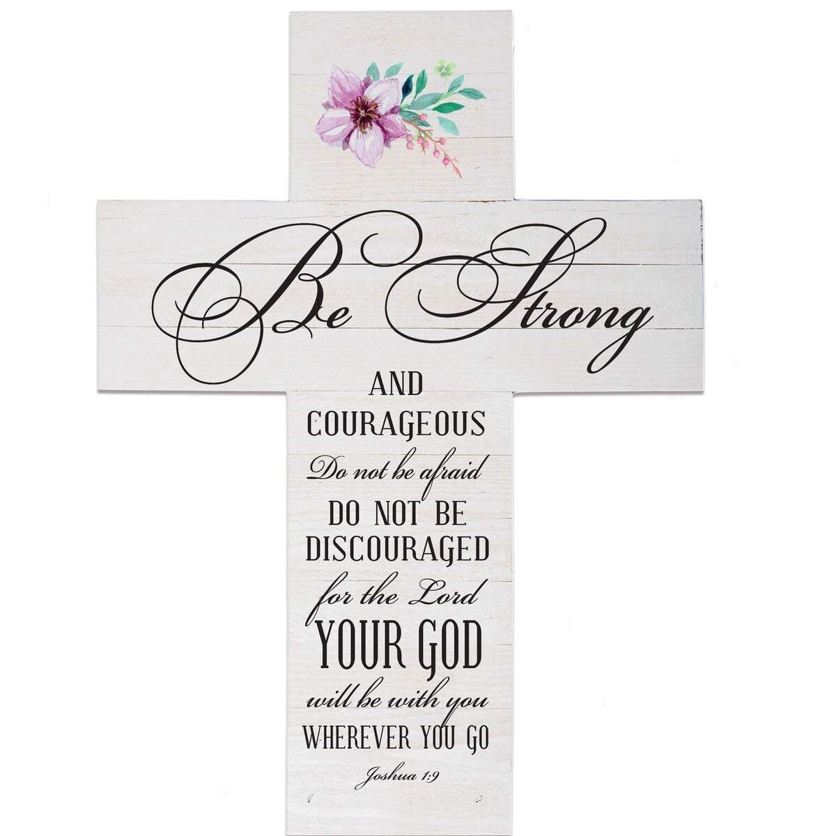 Pine Wood Digitally Printed Wall Decor Cross - Be Strong - LifeSong Milestones