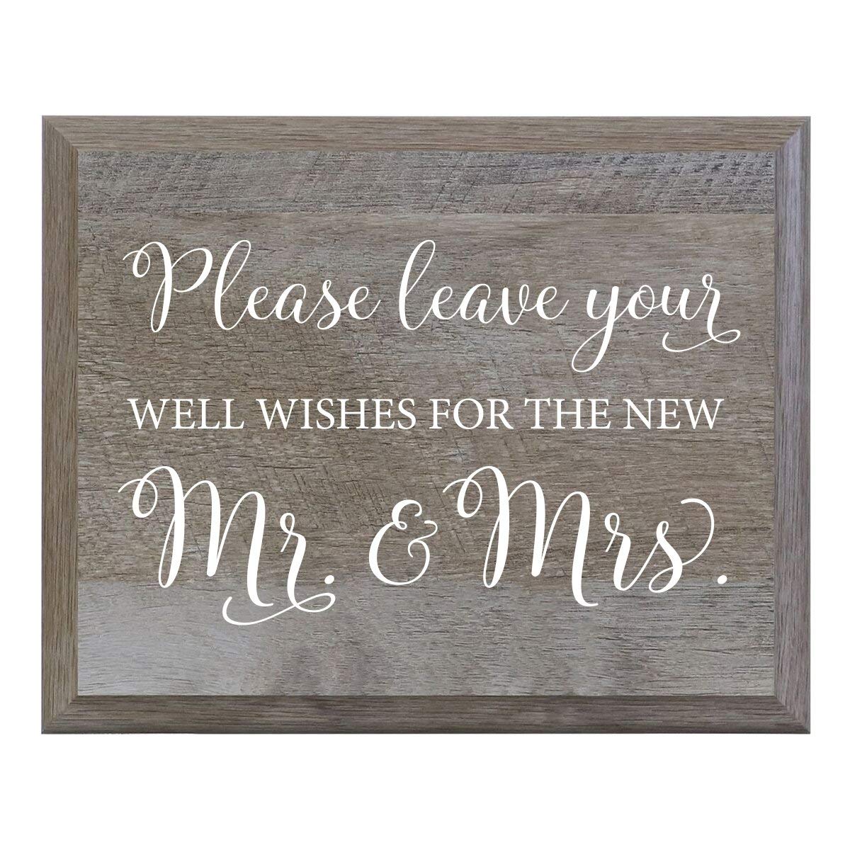 Please leave the Well Wishes for the New Mr and Mrs. Decorative sign (6x8) - LifeSong Milestones