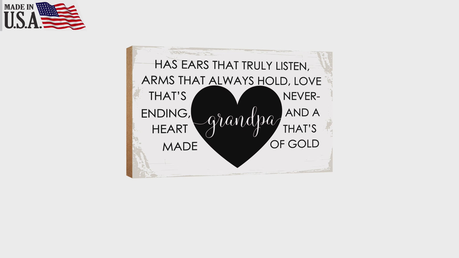 A wooden table top and shelf home décor gift for grandfather, a perfect gift for Father's Day.