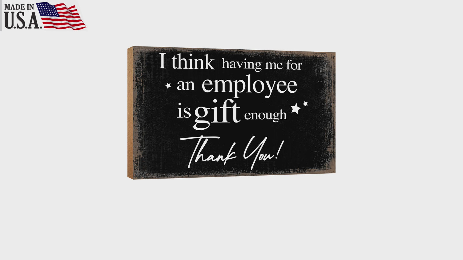 Inspirational Unique Shelf Decor for the Office: A wooden shelf displaying motivational quotes.