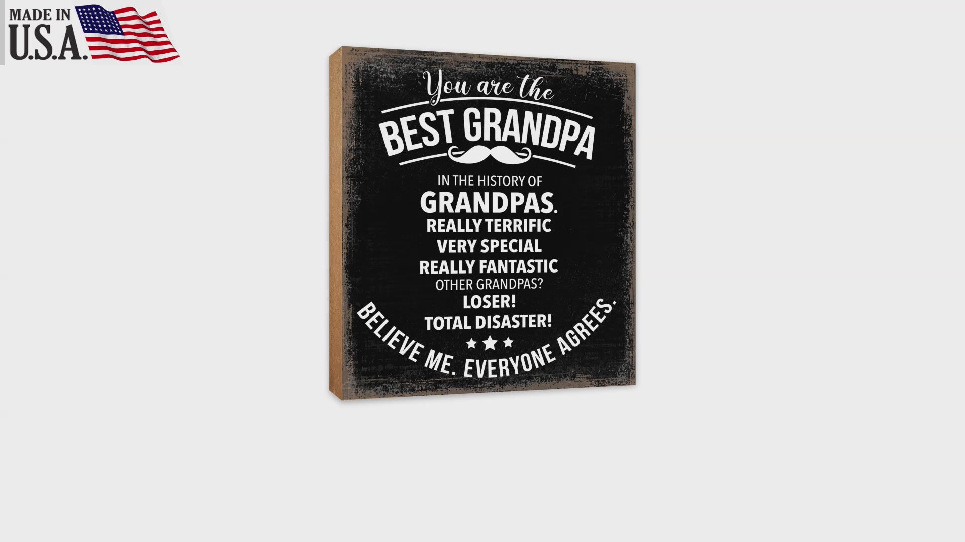 Wooden Table Top and Shelf Home Décor Gift for Grandfather