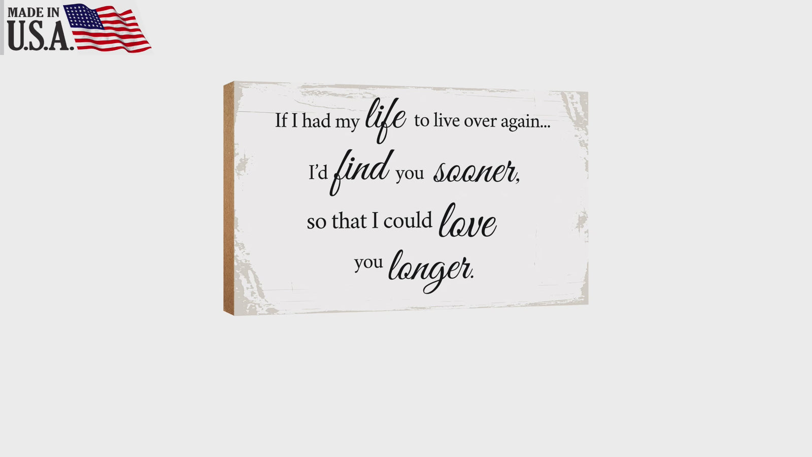 Unique gift table décor: Wooden tabletop decoration with sentiments for your loved one.