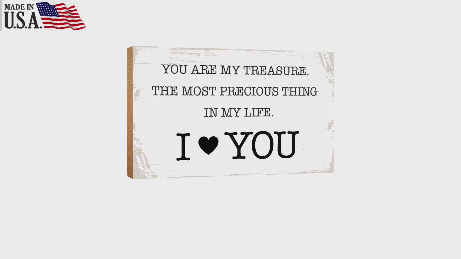 Unique gift table décor: Wooden tabletop decoration with sentiments for your loved one.