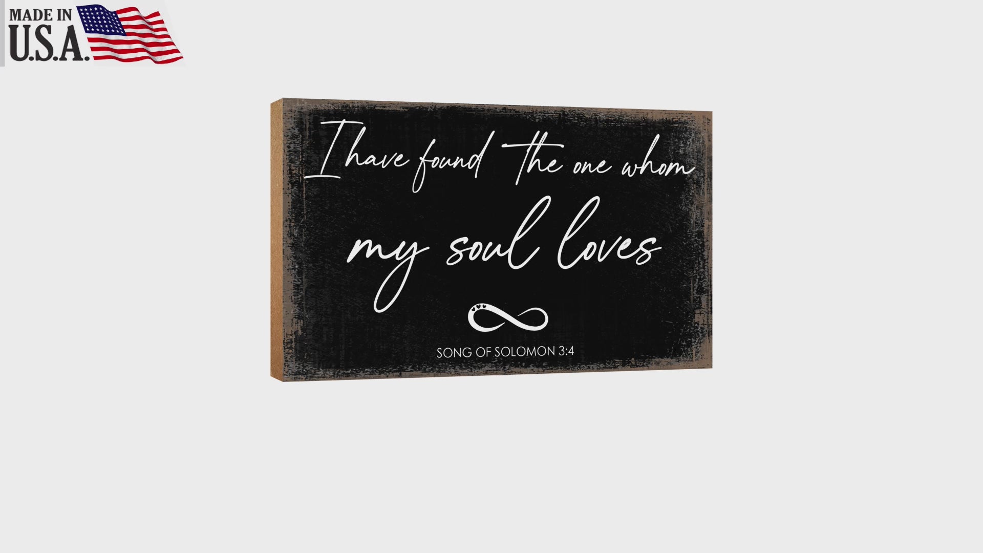 Unique gift table décor: Wooden tabletop decoration with sentiments for your loved one.