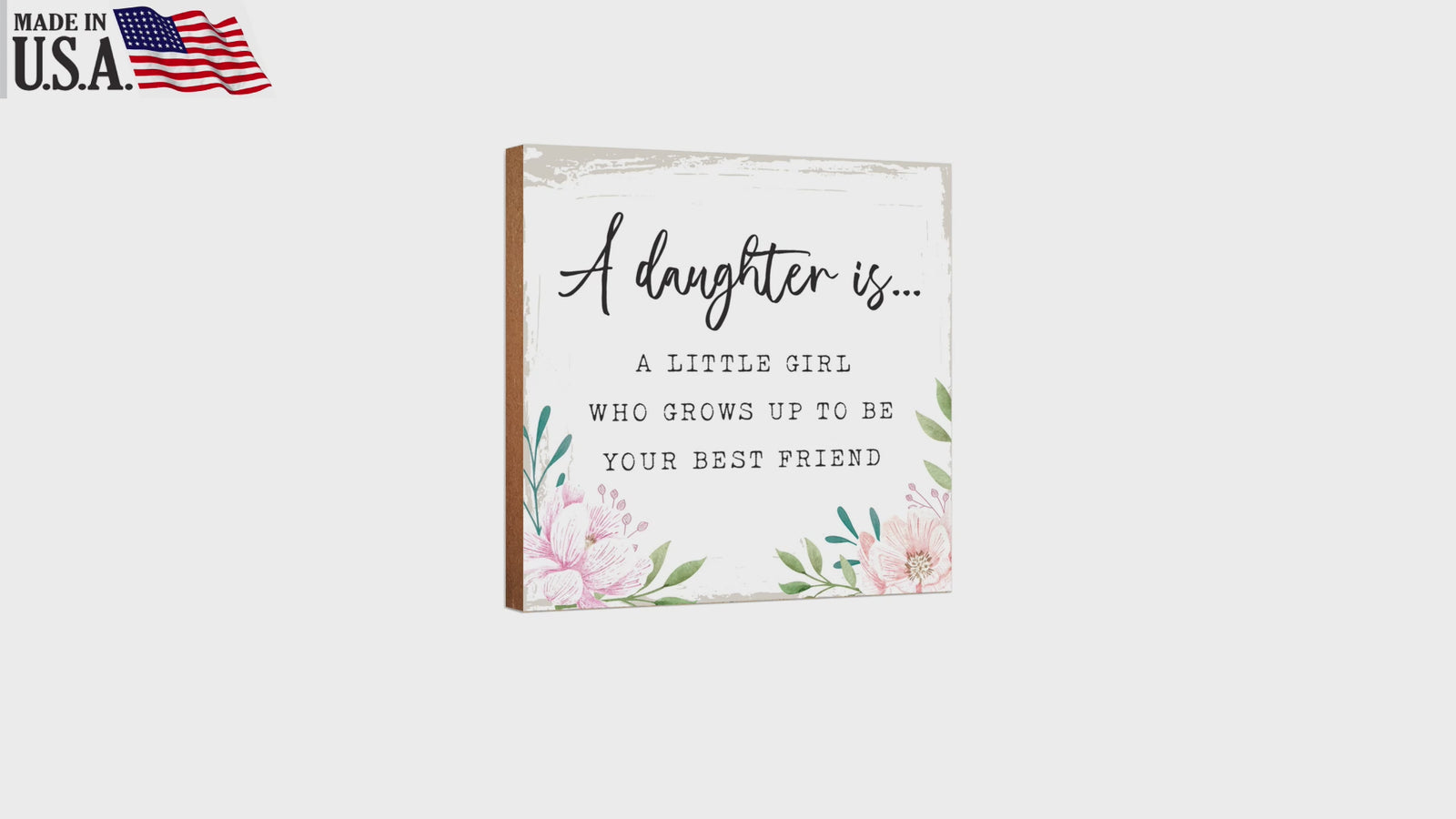 LifeSong Milestones Elegant Wooden Shelf Decor - Unique Tabletop Signs Gift for Daughter
