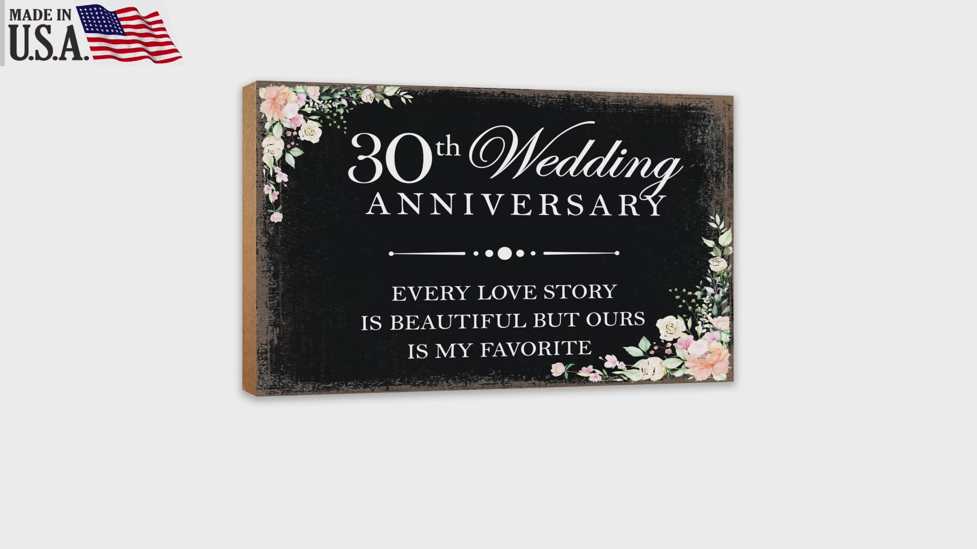 30th Wedding Anniversary Unique Shelf Decor and Tabletop Signs Gift for Couples - Every Love Story