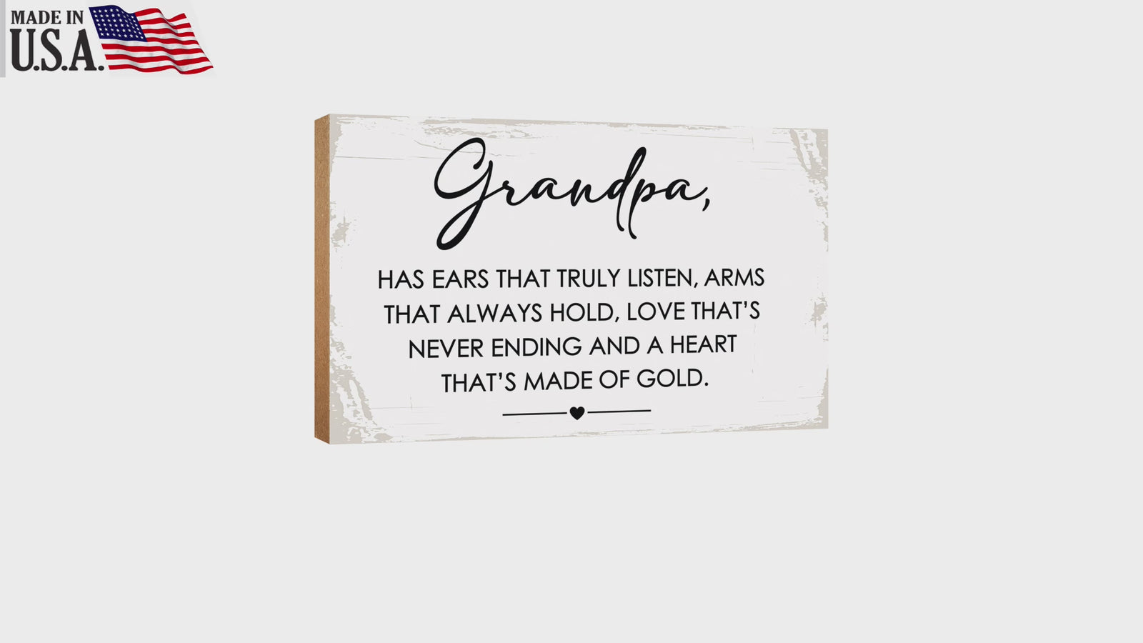 A wooden table top and shelf home décor gift for grandfather, a perfect gift for Father's Day.