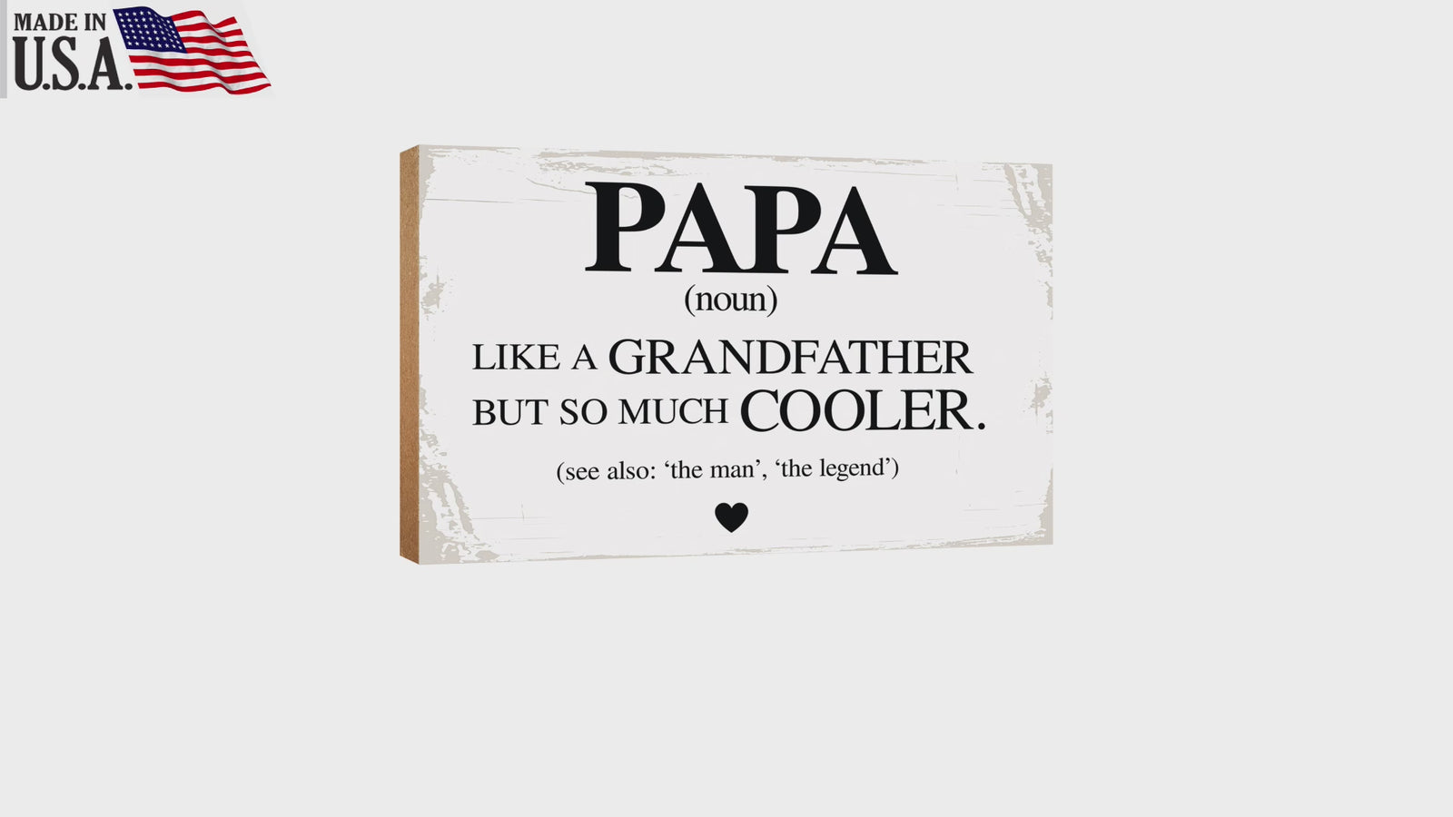 LifeSong Milestones Wooden Table Top and Shelf Home Décor Gift for Grandfather